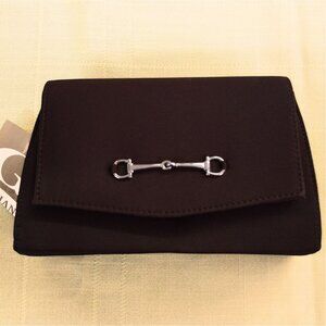 Black Smooth Nylon Clutch with Chain strap